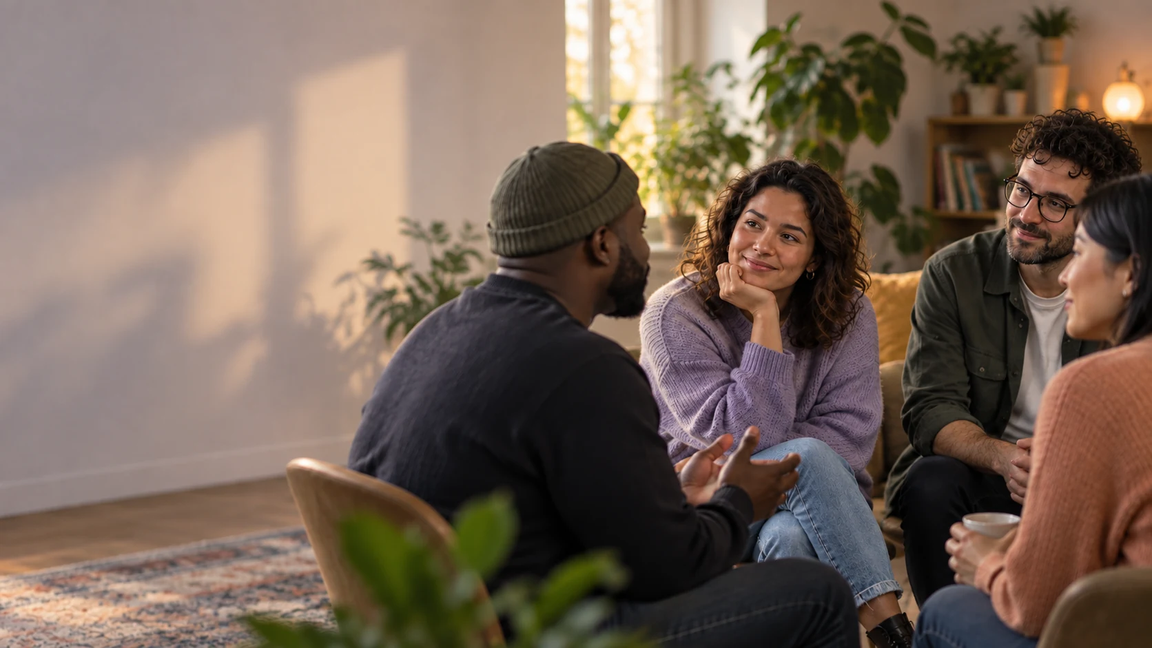 People sitting together in conversation